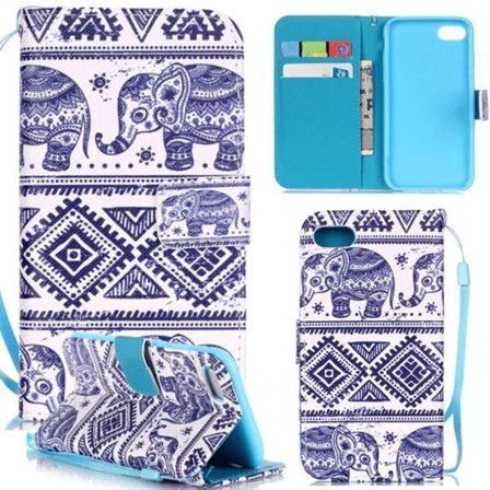 Plånboksfodral Iphone 7 – Indiskt / Elefanter