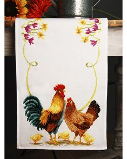 Broderipakke Løper Hane & Høne - Vervaco