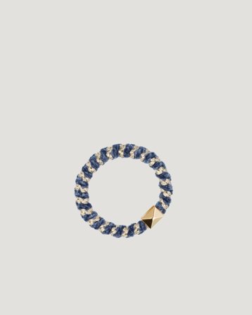 Dark Department Fluffy Fat Hair Tie W/Gold Blauw Accessoarer Meisjes - Kids Brand Store