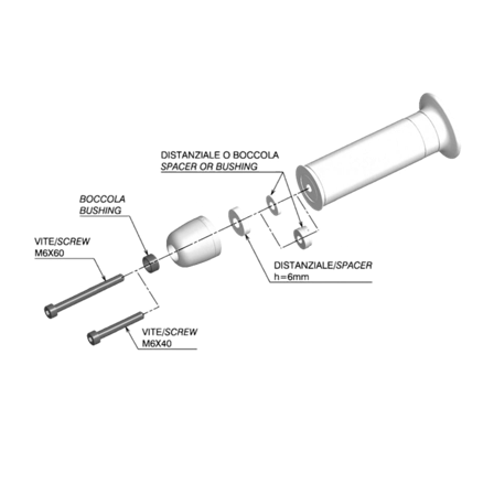 Terminale Manubrio Rizoma Nero - BMW R 1200 R 2006-2016
