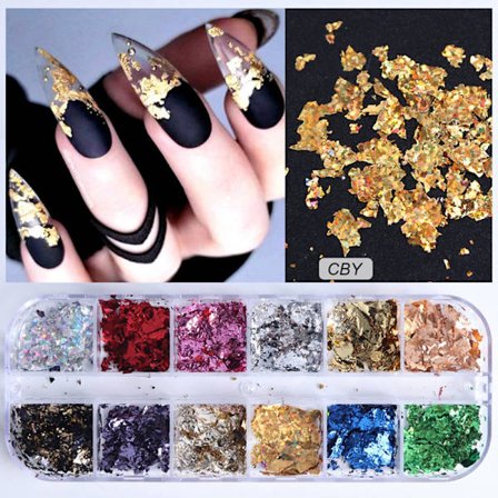 8g Nail Art Glitters Snowflake Paljetter Rainbow Nail Art Paljett