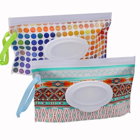 2-pak baby vådservietter dispenser, genanvendelig bærbar vådservietter holder, baby vådservietter beholder, rejse baby vådservietter, genopfyldelig 