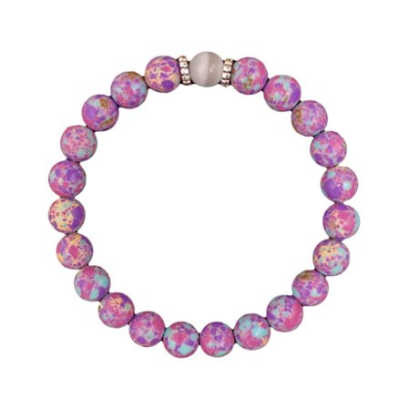 Naturstensarmbånd med hvide katteøjne og stenarmbånd til at forebygge angst, velegnet til at give til piger på Valentinsdag