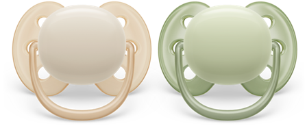 Philips Avent Ultra Soft narresmokk 0-6 måneder beige/grønn 2 stk