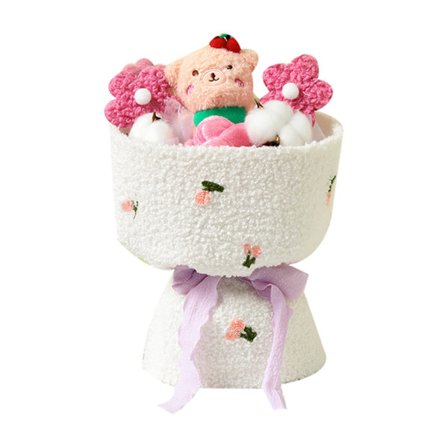 Plysdyrsbuket Legetøj Sød Tegneseriefigur Stil Lyse Farver LED Lyskæde Lysende Dyr Buket til Fødselsdag Valentinsdag Pink Bjørn