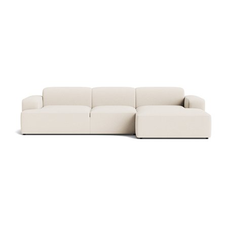 Madrid XL chaiselong sofa, højrevendt - Loop Creme - 317x101x75cm - Flyder Sofa med bred chaiselong og dybt sæde i Creme farve
