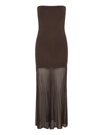 Malina | Isola Drop Waist Sheer Knitted Dress | M