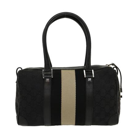 Gucci Vintage, Pre-owned Boston Bag Zwart, Dames, Maat:ONE Size,Canvas