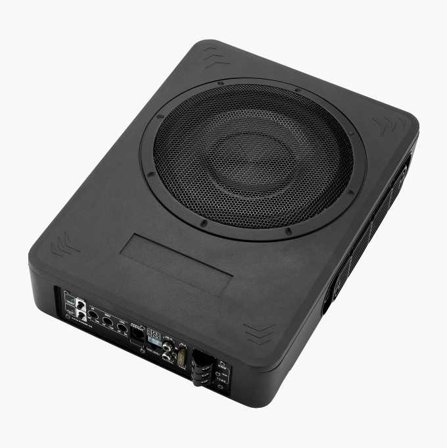 Biltema - Aktiv 8 Subwoofer - Flat, Enkel å plassere under bilsetet eller i bagasjerommet, med innebygd forsterker