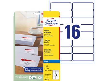 AVERY Etikett QuickDry 99,1x33,9mm 400/fp - Lyreco - Emballage och lagerutrustning - Etiketter och godsmärkning - Adressetiketter