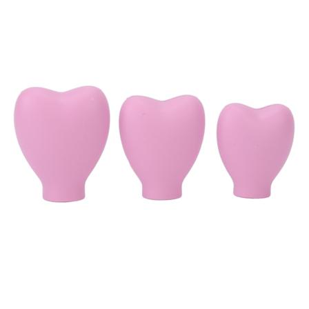 3 st Makeup Brush Cover Portable Silikon Hjärtformad Kosmetisk Borste Cap för kvinnor Flickor Rosa