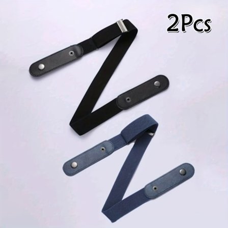 2/4 stk. elastisk lærredsbælte med knap, velegnet til både afslappet og formel påklædning, vintage stil