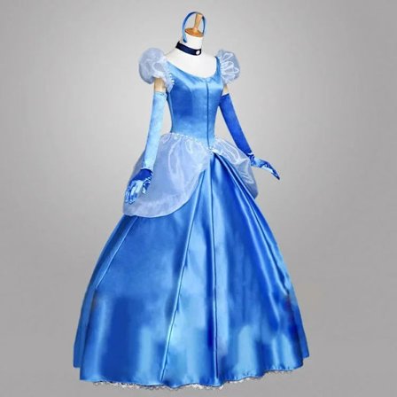 2020 Askepott cosplay voksen blå Askepott jente bryllup voksen tilpasset fest Halloween Cosplay karneval Cosplay kostyme L