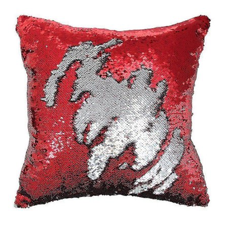 Vendbar Pude med Havfrue-pailletter, der skifter farve, 40 x 40 cm