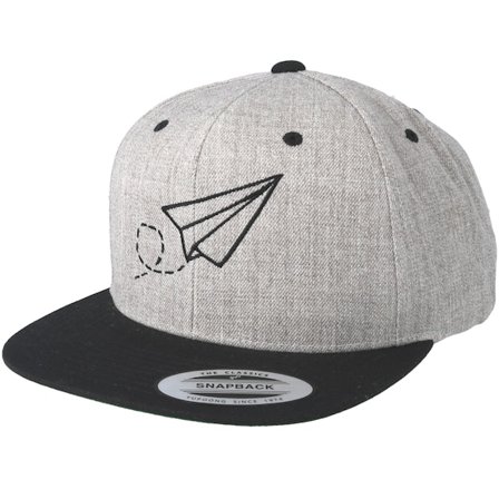 Origami - Grey snapback Czapka Z Daszkiem - Plane Grey/Black Snapback @ Hatstore
