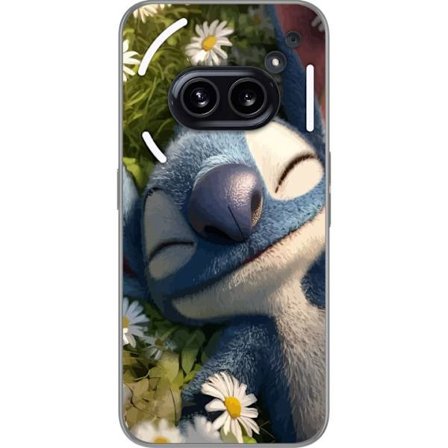 Kompatibelt Mobildeksel til Nothing Nothing Phone (2a) Plus Stitch faller fredelig i søvn i en eng av prestekrager hvor mykt lys og roen i naturen sk