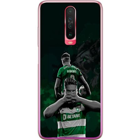 Yhteensopiva Puhelinkuori Xiaomi Redmi K30 Neonmotiivi, jossa teksti "Gaming is in my DNA" sinisenä ja punaisena tiiliseinällä, jossa loistava DNA-spi