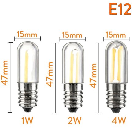 10 stk Dimmbare Mini LED Kjøleskapslys Pærer Ampoule E12 E14 110v 220v Vintage Glødetråd Lys Lampe For Hjem TaklamperBY