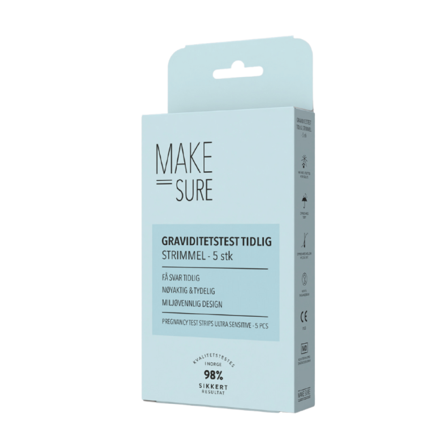 Make Sure Graviditetstest Tidlig Strimmel, 5 stk.