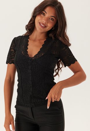 BUBBLEROOM Short Sleeve Lace Top Klær