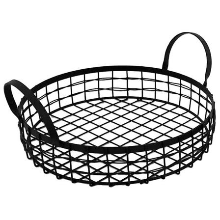 Metalltråd Fruktkurv Hjemmelagringskurv Fruktlagringsplass Fruktlagringsplass Svart 28,5x14 Black 28.5x14cm