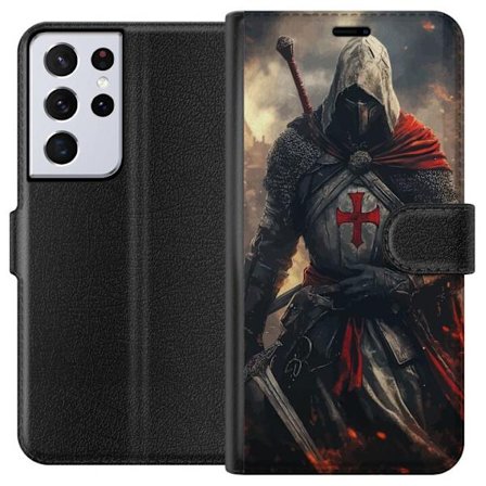 Yhteensopiva Lompakkokotelo Samsung Galaxy S21 Ultra 5G Temppeliritarikriegeri