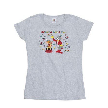 Tom And Jerry Dam/Damer Wanna Have Fun Bomull T-shirt L Spo