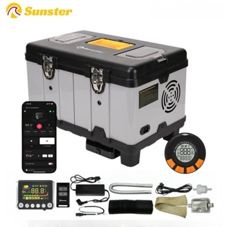 Sunster 8KW 12V 24V 110-240V Dieselvärmare Parkeringsvärmare Webasto Med CO-larmkontroll Bluetooth APP Ultralågt Brus och LCD För Bilar Husbilar 