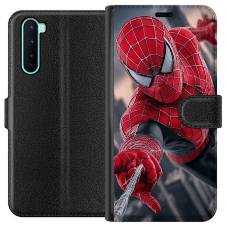 Kompatibel Tegnebogsetui til OnePlus OnePlus Nord Dynamisk Spider-Man-illustration i action-perspektiv, superheltetema med bevægelsesenergi og cinema