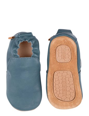 Melton Delicate Leather Slippers - Blue - 16/19