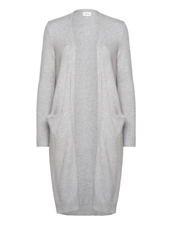 Viril L/S Long Knit Cardigan/Ptt - Noos Strikkegenser Cardigan Grå Vila*Betinget Tilbud