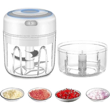 Trådløs Elektrisk Hakker, Mini Foodprocessor, 250ml, Let At Rengøre Og Udskifte, Holdbar Elektrisk Blender Til Grøntsager Og Frugter