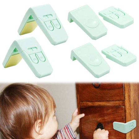 Børnesikring, Skabe, Retvinklet, [4 stk.], Baby Lock Til Køkkenskab, Døre, Skuffer, Kop