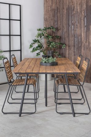 Venture Home - Spisegruppe Chan med 4 stole Bois - Brun - Spisegrupper - Fra Homeroom