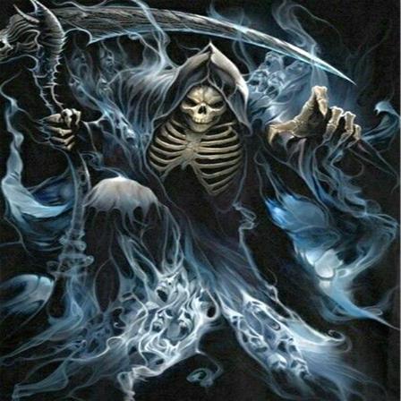 Full 5d Diy Diamond Painting Skull And Death Cross-stitch Mosaic Som På Bilden 1 25x25cm