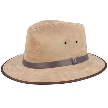 Jaxon & James - Braun fedora Hut - Nubuck Leather Safari Fedora @ Hatstore