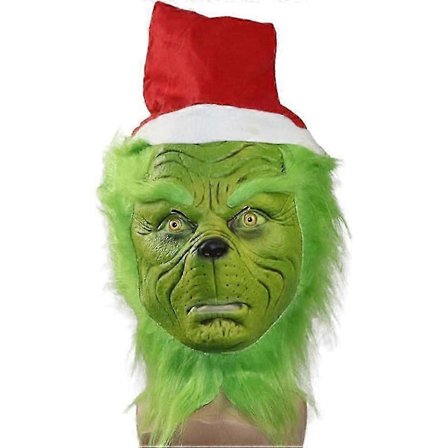 Julmaske Deluxe Latex Komediefilm Halloween Party Rekvisitter Grønn (maske)