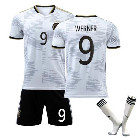 Qatar Fotbolls-vm 2022 Tyskland Fotbollssats - Vit Svart Xl