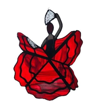 Dansende Dame Glasmaleri Spinner Udendørs Hængende Dekorationer Havepynt Dekorativ Vindspinner Udendørs Sommerfugl B