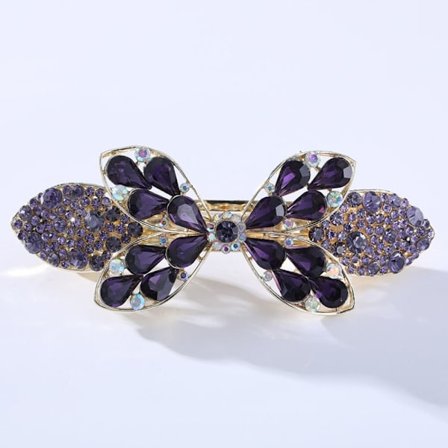 Crystal Butterfly Hårklämmor Hårspännen LILA