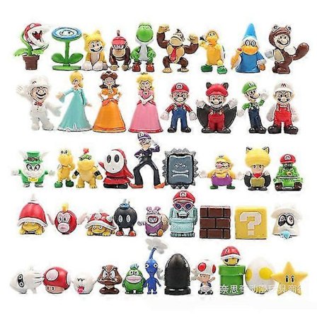 48 st Super Mario Bros Luigi Yoshi Donkey Kong Wario PVC Action Figur Leksaker Samlarobjekt Modell Leksaker För Barn Födelsedagspresenter 