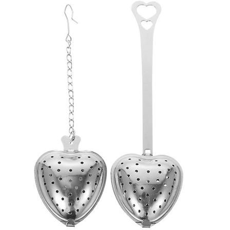 2 stk. rustfrit stål te kugle hjerteformet te infuser te si te filtre te diffuser