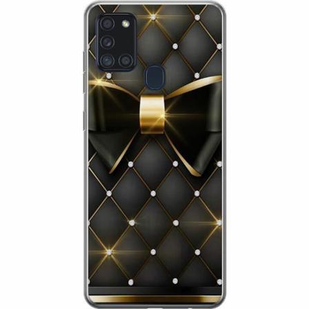 Samsung Galaxy A21s Genomskinligt Skal Gyllene Rosett