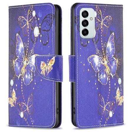 Wonderland Samsung Galaxy M23 flip kuoret - Violetti Perhosia