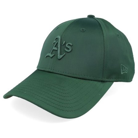 New Era - MLB Grön adjustable Keps - Oakland Athletics Womens Satin 9FORTY Dark Green Adjustable @ Hatstore