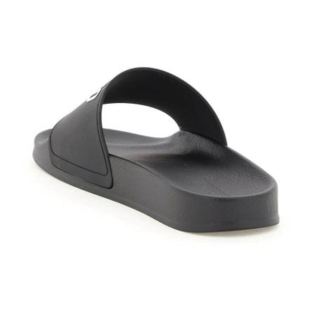 Moschino, Flat Sandals Zwart, Heren, Maat:42 EU