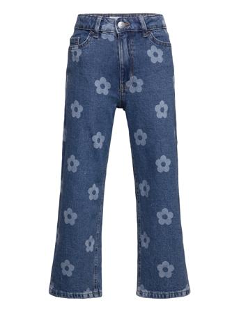 Trousers Denim Vanja Flowers C Jeans Straight Jeans Sininen Lindex