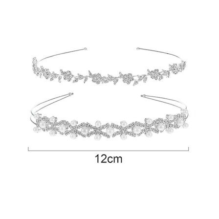 Morsiamen Kristalli Naisten Pääpanta Hääkukka Tyttö Helmi Timantti Ohut Ohut Kukka Lehdet Kruunu Hiusnauha