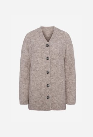 CAMILLA PIHL - Paula Knit Cardigan - Taupe Melange - XL