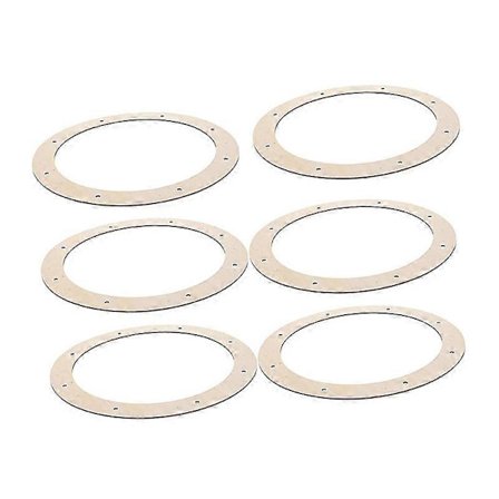 6 stk. Kransringe Runde Blomsterkrans Bøjle Træcirkel Guirlander DIY Krans Træramme Kærlighedshjerte Runde Rammer Håndværksartikler